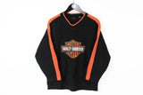 Harley-Davidson Fleece Sweatshirt Small big logo black orange 