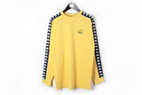 Vintage Kappa Long Sleeve T-Shirt XLarge yellow black full sleeve logo sweatshirt 90s style
