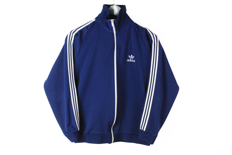 Vintage Adidas by Descente Track Jacket Women's Medium navy blue track jacket 70's 80's