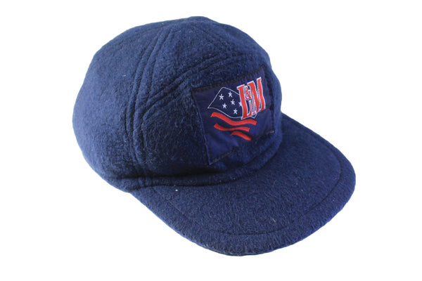 Vintage L&M Fleece Cap navy blue winter style cigarettes collection 90's authentic hat headgear