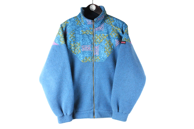 Vintage Eider Polartec Fleece Full Zip Medium blue winter ski sweater outdoor 90s retro shirt