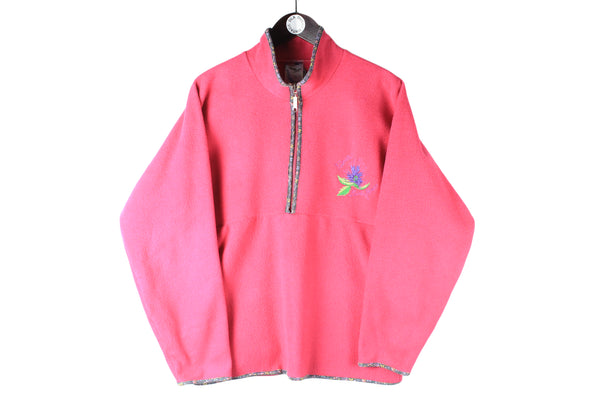 Vintage Salewa Fleece 1/4 Zip Women's Medium / Large pink 90s retro ski outdoor trekking jumper sweater