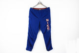 Vintage Nike Track Pants Large blue big logo 90s athletic snap button sport pants