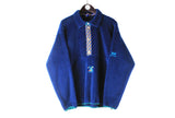 Vintage Helly Hansen Fleece 1/4 Zip Medium / Large  blue small logo 90s retro heavy sweater outdoor trekking jumper rare sport style