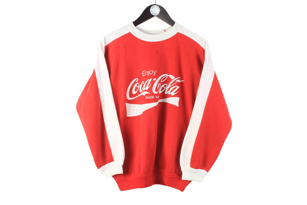 Vintage Coca-Cola Tracksuit Women’s Medium sport suit red white big logo 90s retro sweatshirt and sweatpants rave bright color