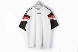 Vintage Adidas T-Shirt XLarge white small front center logo 90s basic sport tee