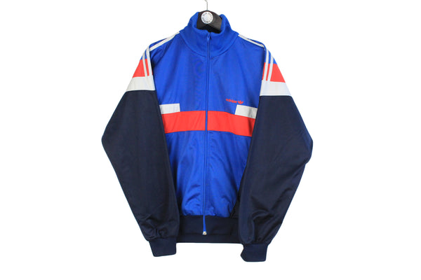 Vintage Adidas Track Jacket Large size men's sport retro rare wear multicolor blue red 90's 80's style authentic athletic full zip training wear