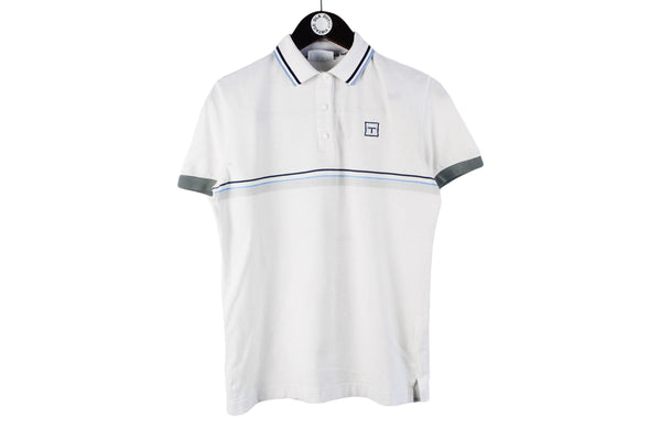 Vintage Sergio Tacchini T-Shirt Medium white 00s retro tennis classic sport polo shirt