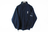 Vintage Michelin Fleece Large navy blue small logo 90s sport car sweater