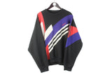 Vintage Adidas Tracksuit XLarge sport suit 90s sweatshirt and sweatpants track style classic black multicolor jumper