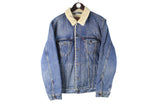 Vintage Levi's Sherpa Denim Jacket Large blue 90s heavy jean coat retro USA style