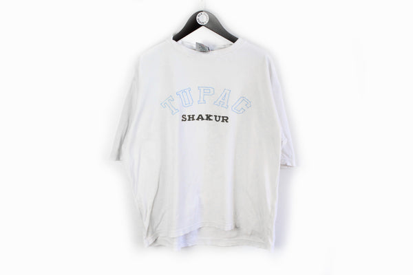 Vintage 2Pac T-Shirt Small / Medium Tupac Shakur 90s 00s cotton white tee hip hop