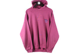 Vintage Adidas Hoodie Large purple hooded jumper 90s retro small logo bright sport style outfit