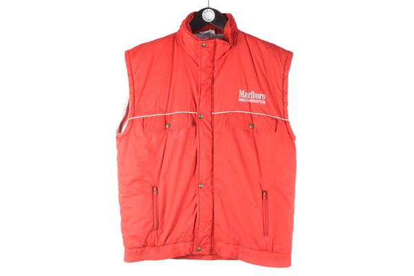 Vintage Marlboro Vest Medium / Large racing Formula 1 Ferrari logo 90s retro Grand Prix sleeveless jacket