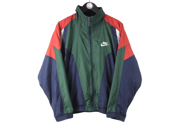 Vintage Nike Track Jacket Small / Medium green 90s full zip retro windbreaker sport style cardigan