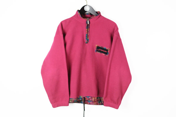 Vintage Fleece 1/4 Zip Small pink 90s sport style unisex ski outdoor sweater
