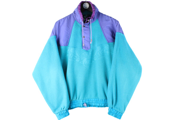 Vintage K2 Fleece 1/4 Zip Small blue ski sweater 90s retro purple sport cozy winter jumper