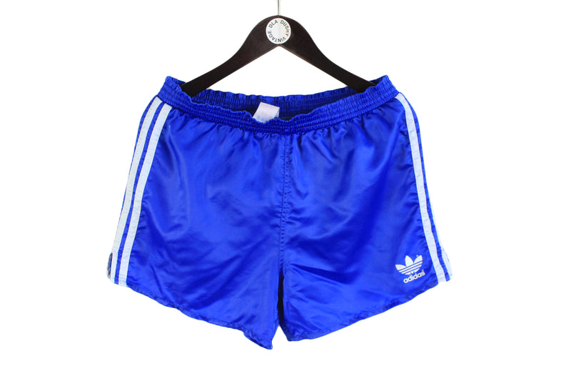 Vintage Adidas Shorts above the knee blue 3 strips brand germany style retro sport pants track wear authentic rare athletic shorts