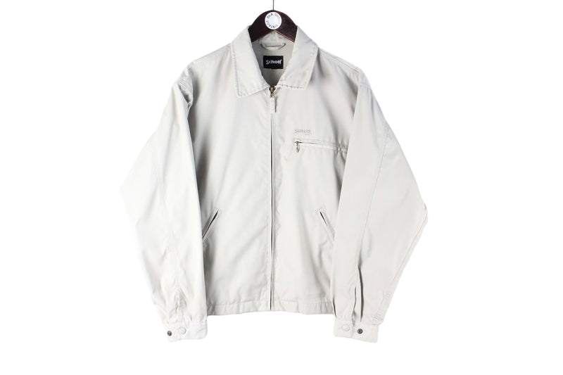Vintage Schott Jacket Medium gray small logo 90s retro collared windbreaker