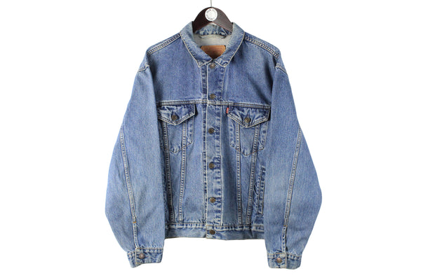 Vintage Levi's Denim Jacket XLarge blue heavy oversize 90s retro USA jean coat