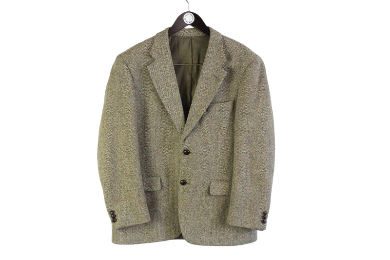 Vintage Harris Tweed Blazer XLarge classic blazer brown wear luxury style 90's 80's rare retro authentic clothing