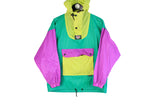 Vintage K-Way Jacket XSmall size men's unisex bright multicolor 90's 80's style rainresist windbreaker hooded anorak
