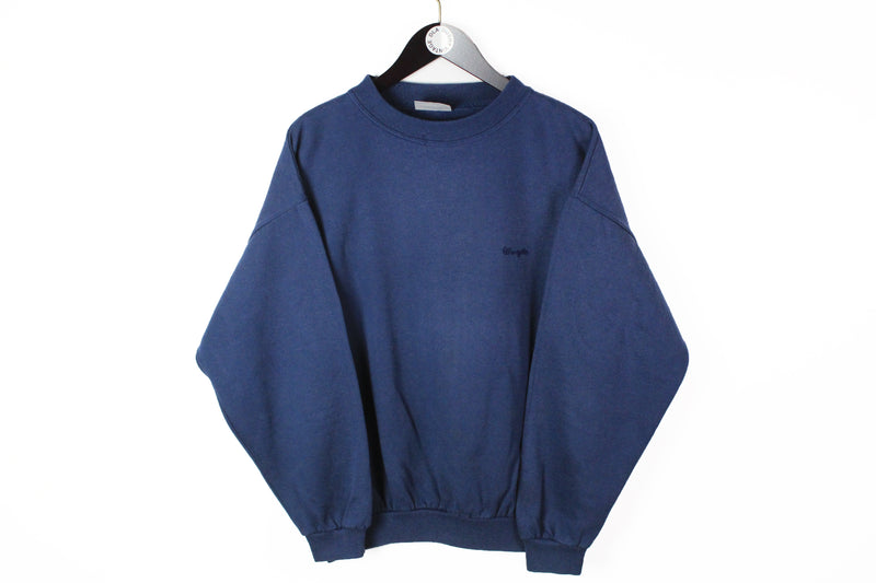 Vintage Wrangler Sweatshirt Medium navy blue crew neck 90s sport style jumper USA