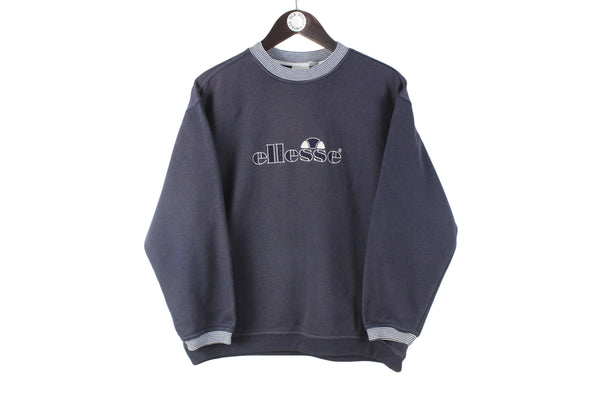 Vintage Ellesse Sweatshirt Women’s Medium blue big logo crewneck 90s oversize retro sport jumper