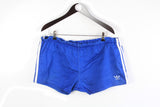 Vintage Adidas Shorts XXLarge blue cotton 80s retro style classic shorts