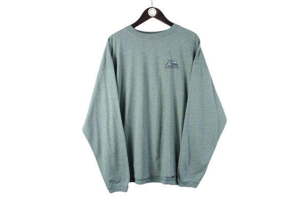 Vintage O’Neill Sweatshirt XLarge green long sleeve oversize t-shirt sport style 90s surfing summer crewneck