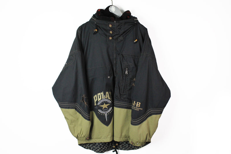 Vintage Bogner WB Star Jacket Large black green polar experience 90s anorak ski jacket