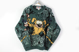 Vintage Marsupilami Disney Sweater Small cartoon multicolor green retro style 80s jumper