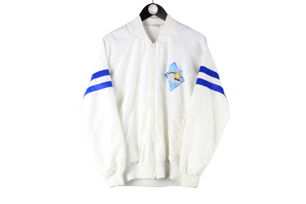 Vintage Australian Open Kooyong 1987 Track Jacket Medium white made in Australia 80s retro sport Tennis windbreaker bomber Ivan Lendl Stefan Edberg