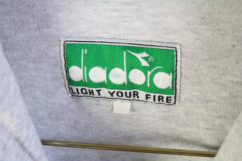 Vintage Diadora T-Shirt 1/4 Zip XLarge