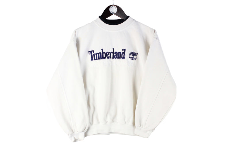 Vintage Timberland Sweatshirt Women's Small big logo USA style 90s crewneck jumper