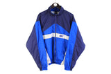 Vintage Nike Track Jacket Large blue full zip front logo windbreaker 90's style sport wear retro athletic clothing