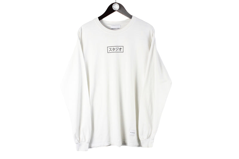 Mki Miyuki Zoku Long Sleeve T-Shirt Large white crewneck sweatshirt japanese style jumper
