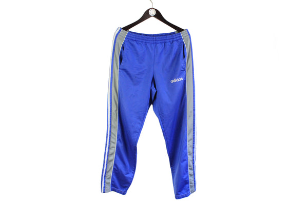 Vintage Adidas Track Pants Medium blue sport wear 90's style athletic authentic clothing retro outfit rare