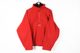 Vintage Marlboro Fleece Half Zip Large red small logo 90s cigarettes sweater 