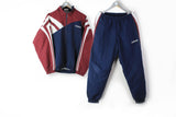 Vintage Adidas Tracksuit Medium red blue big logo 90s sport retro style athletic suit