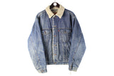 Vintage Levi's Sherpa Denim Jacket Medium blue USA style 90s 00s retro jeans heavy coat winter wear