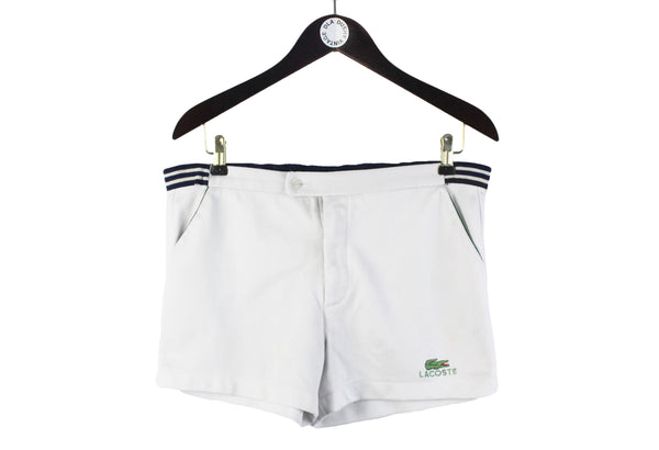 Vintage Lacoste Tennis Shorts Large white 90s small logo retro sport classic shorts