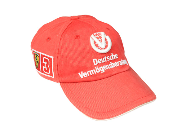 Vintage Ferrari Cap big logo authentic athletic racing headwear race car moto sport visor sun wear streetwear street style 90's rare retro clothing basic athletic outfit