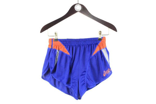 Vintage Asics Shorts Large blue small logo 90s retro runners shorts Japan brand