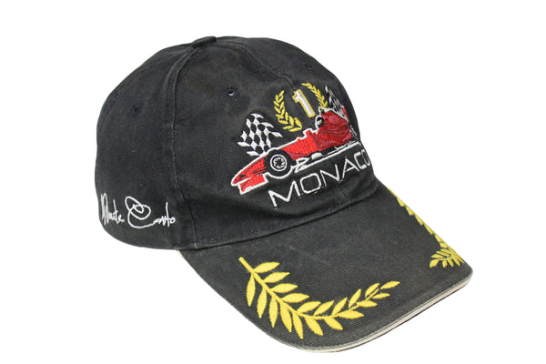 Vintage Monaco Cap big logo authentic athletic racing headwear race car moto sport visor sun wear streetwear street style 90's rare retro clothing basic athletic outfit
