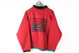 Vintage Sweatshirt Small red crazy logo retro style 70s 80s ski turtleneck jumper