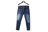 Dsquared2 Jeans 50 blue paint dots pattern authentic streetwear denim pants