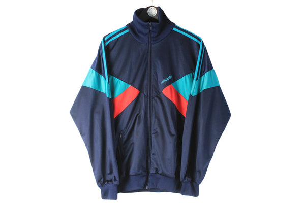 Vintage Adidas Tracksuit Large navy blue 90s retro sport windbreaker jacket and track pants classic 