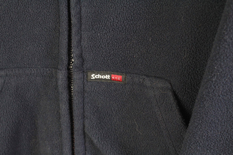 Vintage Schott NYC Fleece Hoodie Full Zip Medium