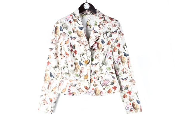 Maiden Lane Blazer Women's 36 luxury animal pattern authentic rare jacket